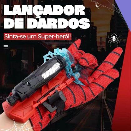 Imagem de 3 Dardos com Lançador e Linha Imita Teia Acompanha Luva Infantil Brinquedo do Homem Aranha - VIP
