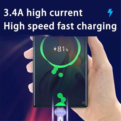 Imagem de 3 em 1 cabo usb com chaveiro cabo de carregamento rápido portátil universal com tipo c/micro USB/i conector de porta para iphones android tipo C 15cm