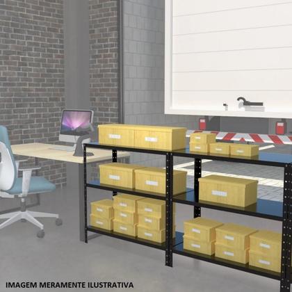 Imagem de 3 Estantes Armário De Aço Multiuso 60cm Resistente 3 Bandejas Para Loja Sala Livros Estoque Cozinha Almoxarifado