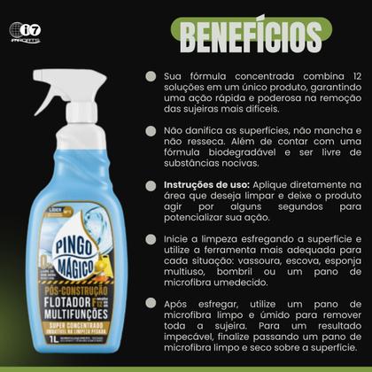Imagem de 3 Flotador Multifunções Pingo Magico PósConstrução F12 1L