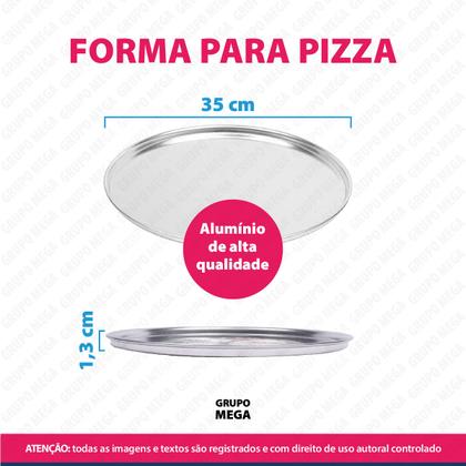 Imagem de 3 Formas de pizza redonda alumínio 35cm reforçada assadeira