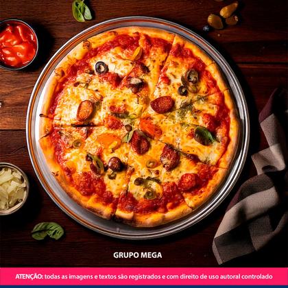 Imagem de 3 Formas de pizza redonda alumínio 35cm reforçada assadeira