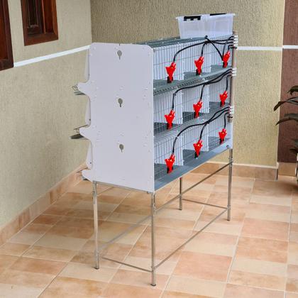 Imagem de 3 Gaiola Codorna codornão bebedouro automático copinho - Gaia