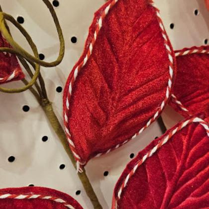 Imagem de 3 Galho Pick Folhas Vermelhas Veludo Árvore de Natal 80Cm
