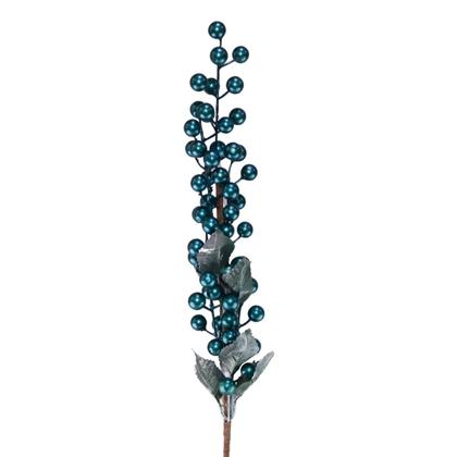 Imagem de 3 Galhos Berries enfeite natalino azul 63cm