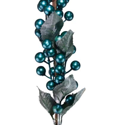 Imagem de 3 Galhos Berries enfeite natalino azul 63cm