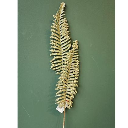 Imagem de 3 Galhos Natalino folhagem bolinhas verde claro com brilho 60cm