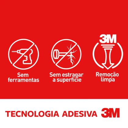 Imagem de 3 Ganchos Transparente Para Utensilios Com Adesivo Command Pequeno Alta Aderência 3M Suporta Até 225g