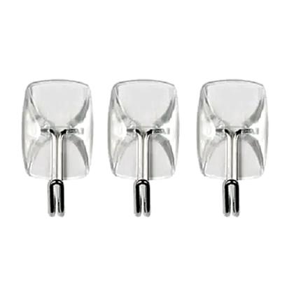 Imagem de 3 Ganchos Transparente Para Utensilios Com Adesivo Command Pequeno Alta Aderência 3M Suporta Até 225g