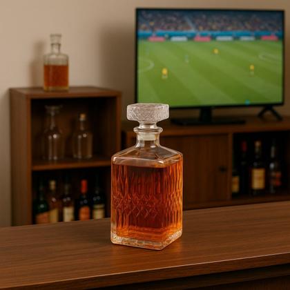 Imagem de 3 Garrafas de Vidro 500ml com Tampa Luxo Cristal Bar Whisky