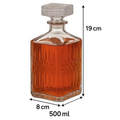 Imagem de 3 Garrafas de Vidro 500ml com Tampa Luxo Cristal Bar Whisky