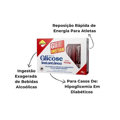 Imagem de 3 Gli-instan Glicose Instantânea Lowçucar Sabores - Menta, Guaraná, Morango 