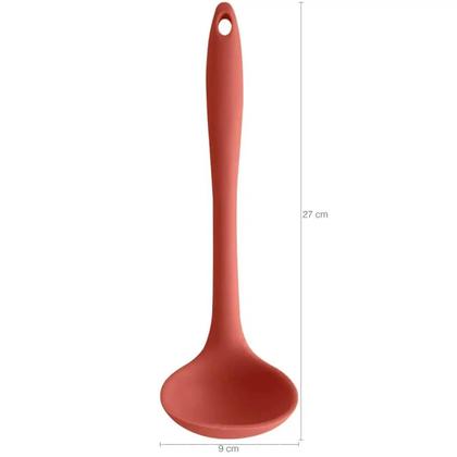 Imagem de 3 Kit de Conchas Silicone Cozinha Sopa Caldo Feijão OU Terracota Talher Utensílios