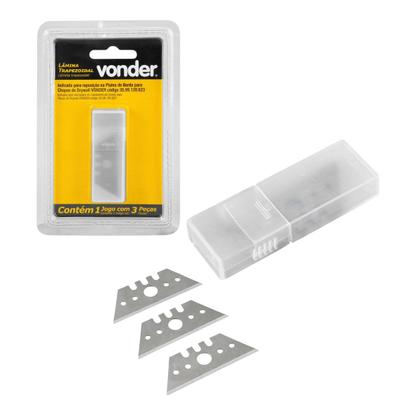 Imagem de 3 Lâminas trapezoidal p/ plaina de bordas p/ drywall VONDER