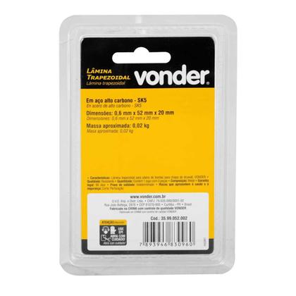 Imagem de 3 Lâminas trapezoidal p/ plaina de bordas p/ drywall VONDER