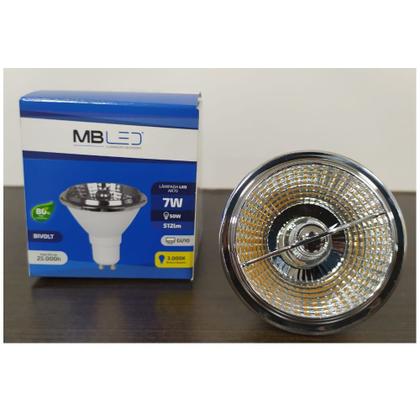 Imagem de 3 Lâmpadas Led Ar70 Mbled 7w Gu10 Bivolt Branca Morna 3000k