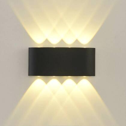 Imagem de 3 Luminárias Arandela (Cor Preta) Meia Lua De Sobrepor LED 8W Bivolt Cor Da Luz Branco Quente Com 8 Fachos de Luz