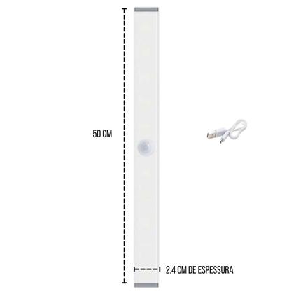 Imagem de 3 Luminárias Lâmpada Led 5W Barra 50Cm Usb Sensor Presença