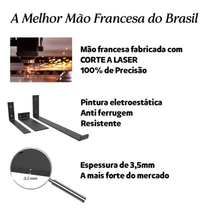 Imagem de 3 Mão Francesa 20cm Invisível Invertida Aço Forte Resistente