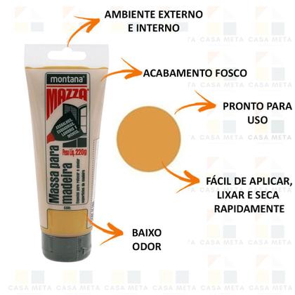 Imagem de 3 Massa Para Madeira Montana Cerejeira 220g