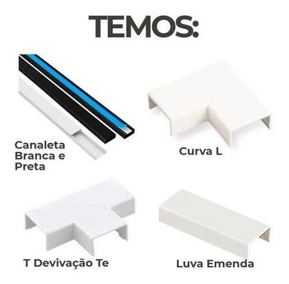 Imagem de 3 Metro Canaleta Branca Fina 10x10mm Com Fita Adesiva