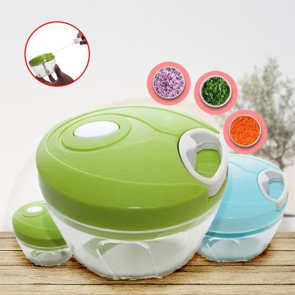 Imagem de 3 Mini Processador Alimentos Triturador Manual 3 Lâminas Cozinha Triturar Alho Cebola Legumes Tomate Temperos Carne Frutas Vegetais