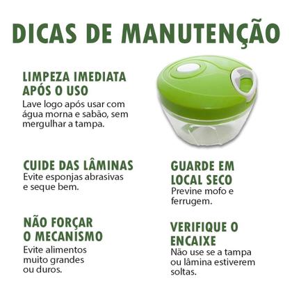 Imagem de 3 Mini Processador Alimentos Triturador Manual 3 Lâminas Cozinha Triturar Alho Cebola Legumes Tomate Temperos Carne Frutas Vegetais