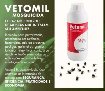 Imagem de 3 Mosquicida Vetomil Anti Moscas E Insetos Vansil 1 Litro