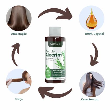 3 Óleo De Alecrim Para Crescimento Capilar Umectação Cabelo - Soft Hair ...
