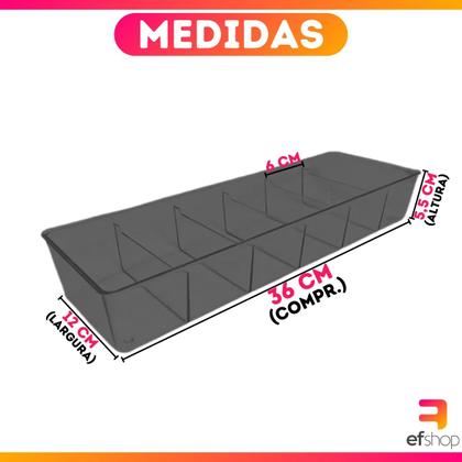 Imagem de 3 Organizador Gaveta Calcinha Meia C/ Divisoria 36x12x5,5 Cm