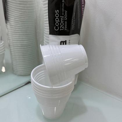 Imagem de 3 Pacotes de Copo de 120ml Branco Chic Copaza com 50 unidades
