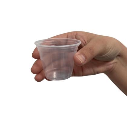 Imagem de 3 Pacotes de Copo de 80ml Translúcido Boca 6 Copaza com 100 unidades ideal para café