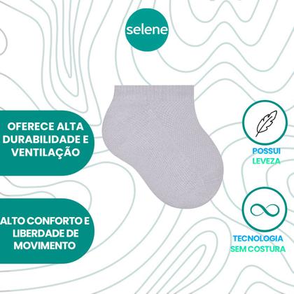 Imagem de 3 Pares Meias Infantil Bebê Kids Sapatilha Cano Curto Selene