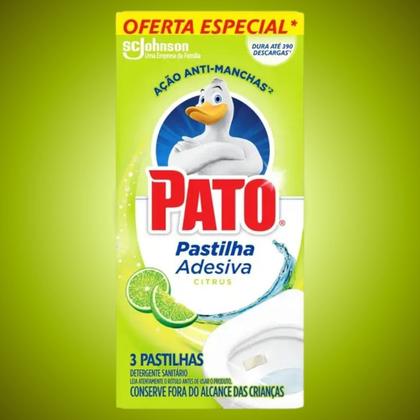 Imagem de 3 Pastilhas Adesiva Pato Citrus Detergente Sanitário