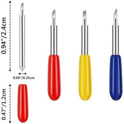 Imagem de 3 Pçs Lâmina Faca 45 - Vários Modelos para Plotter de Recorte + Teflon - Roland, Jaguar, Jinka, Mimaki