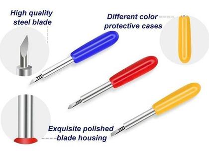 Imagem de 3 Pçs Lâmina Faca 45 - Vários Modelos para Plotter de Recorte + Teflon - Roland, Jaguar, Jinka, Mimaki