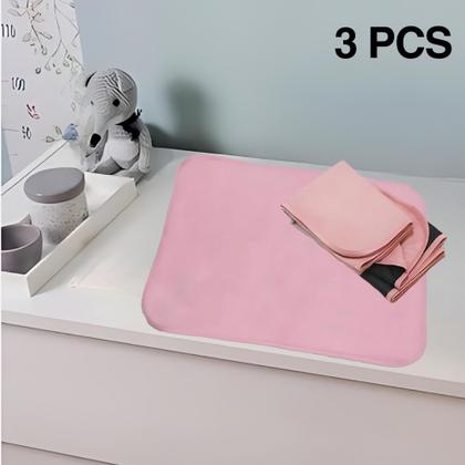 Imagem de 3 pcs Trocadores Portáteis 70x50 Bebê Absorvente Acolchoado Multiuso - Rosa - Vila Flor