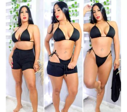 Imagem de 3 Peças De Verão Conjunto De Biquíni Com Short