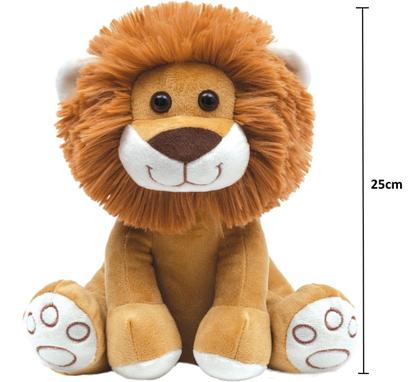 Imagem de 3 Pelúcias Baby Safari Leãozinho Girafinha e Elefante para Decoração de Quarto do Bebê