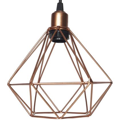 Imagem de 3 Pendente Aramado Diamante Luminária Lustre Luxo Pequeno Teto Retrô Agp Ilumini Industrial