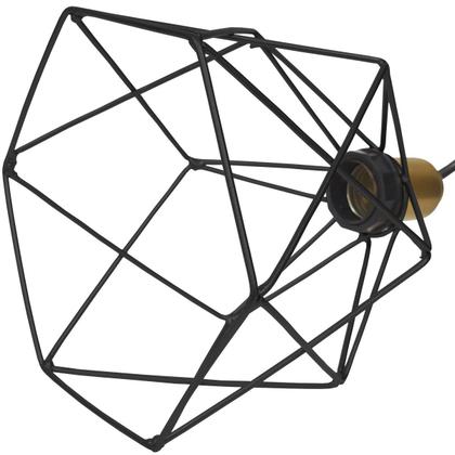 Imagem de 3 Pendentes Aramado Cálice Luminária Lustre Retrô Balcão Preto Dourado + 3 Lâmpadas Led ST64 Teto