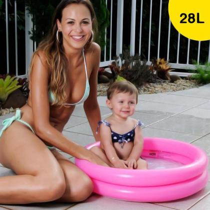 Imagem de 3 Piscina Banheira Inflável Baby Infantil Redonda 28L Rosa