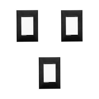 Imagem de 3 Placas Espelho 4x2 3 Mód Preta Legrand Pial Plus+ 618503PT