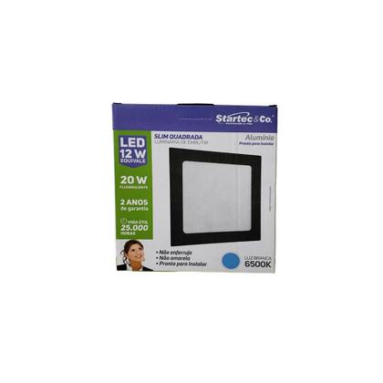 Imagem de 3 Plafon Embutir Bivolt Quadrado Led 12W 3000K Painel 17Cm