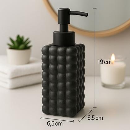 Imagem de 3 Porta Sabonetes Liquido Bubble 300ml Preto de Cerâmica