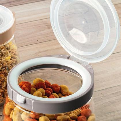 Imagem de 3 Potes 700 Ml Hermético Mantimento C/Trava Bolacha Biscoito