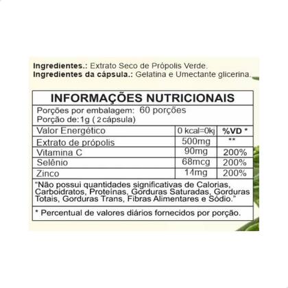 Imagem de 3 Potes Extrato de Própolis Verde Puro Kit 180 Cáps
