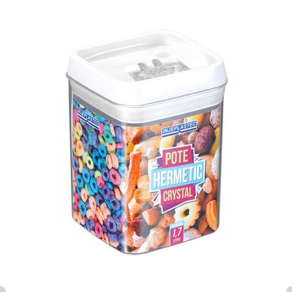 Imagem de 3 Potes Hermeticos Porta Mantimentos Empilháveis De 1700 Ml