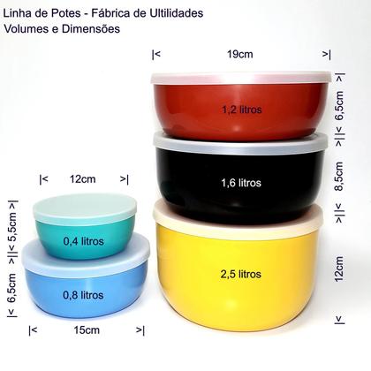 Imagem de  3 Potes PMG - White Trio - Fábrica de Utilidades - Color Tampa Branca