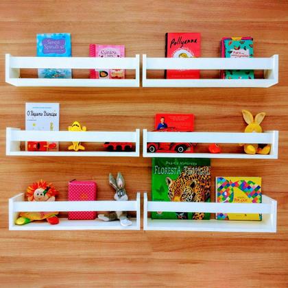 Imagem de 3 Prateleiras Revisteiro para Livros Infantis 60x12x11,5cm